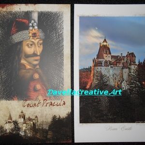 🎃$10🎃💀REAL DRACULA Vampire&Castle,Vlad Tepes, Impaler,Romania,Postcards